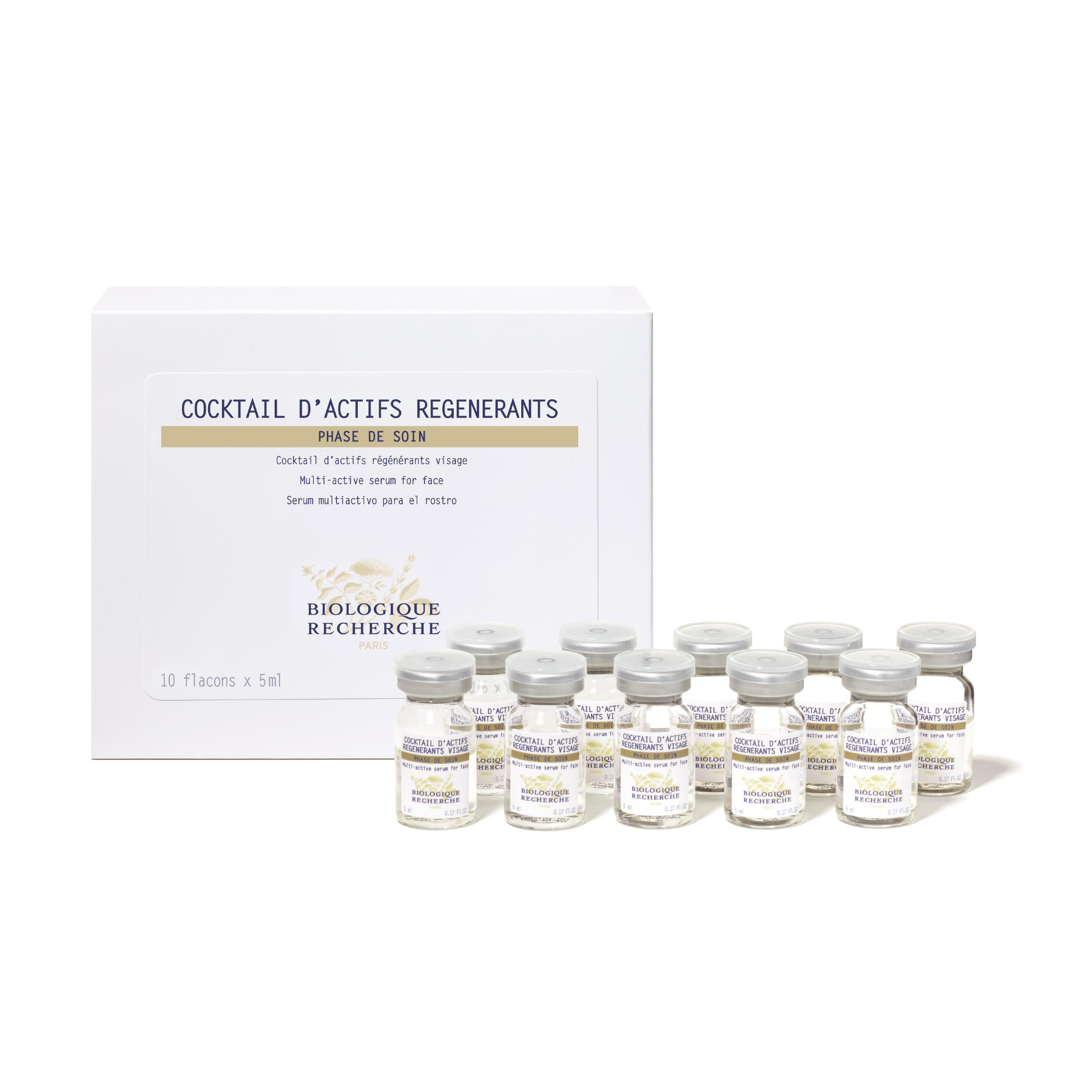 Biologique Recherche Cocktail D'Actifs Regenerants Multi-active Serum for Face 10 small glass bottles