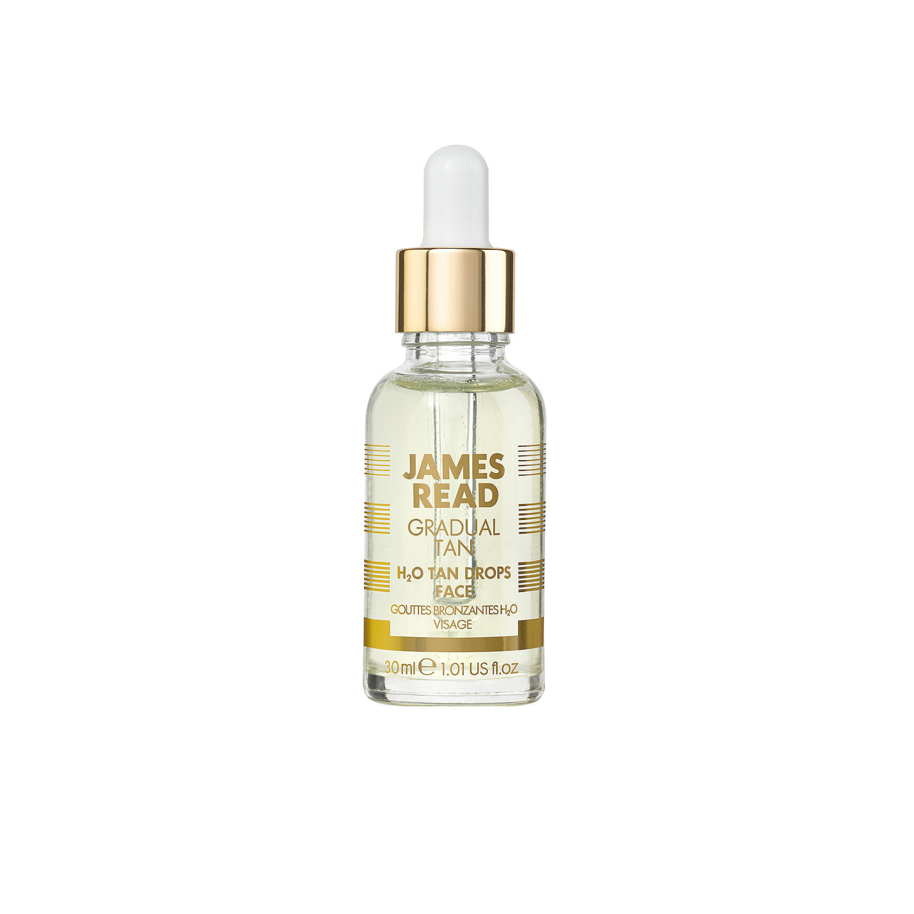 Glass Clear Dropper Bottle of Self-Tanner Liquid